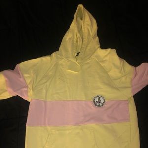 YELLOW PINK DOLPHIN HOODIE